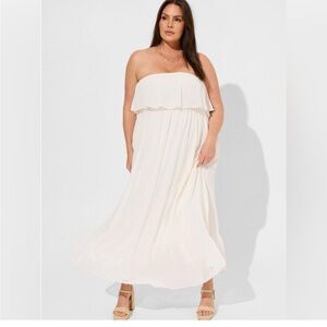 NWT Elegant White Strapless Maxi Dress